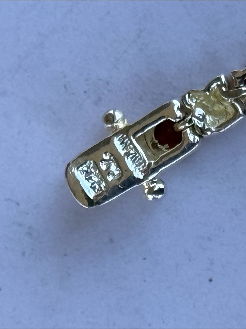 Genuine Garnet and Sterling Silver Tennis Bracelet 7” including clasp. - Picture 7 of 7